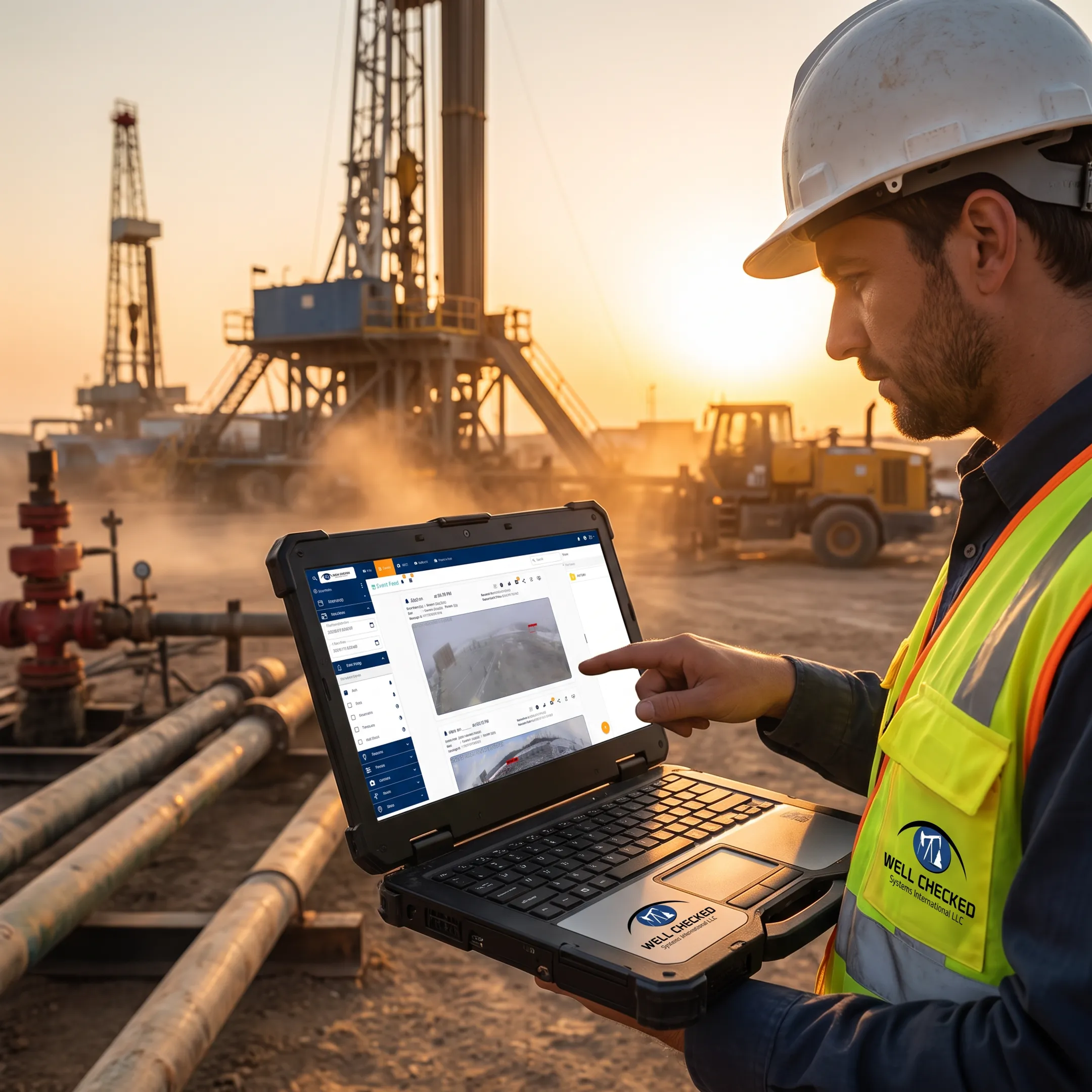 Engineer reviewing validated methane emissions data