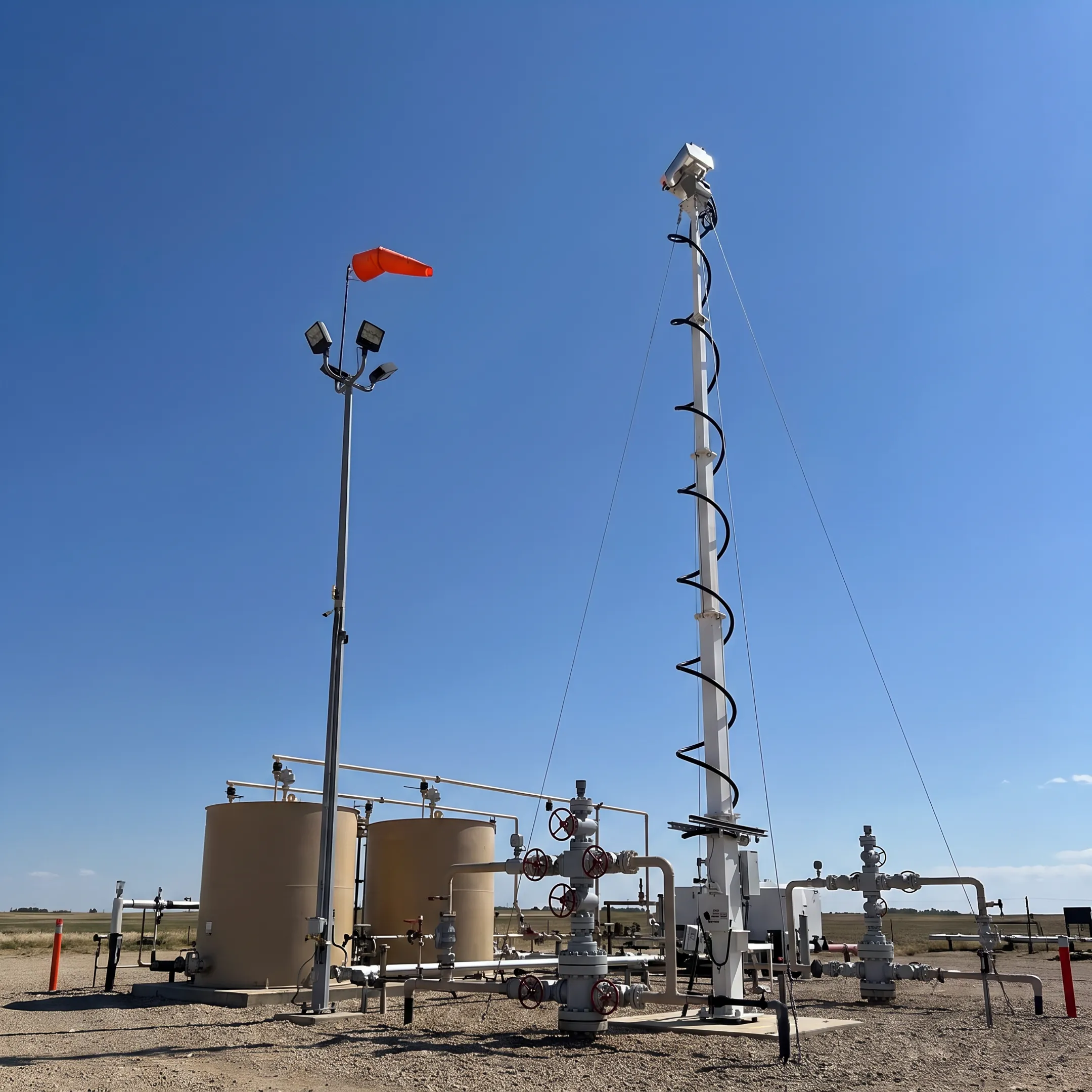 Infrared camera monitoring gas equipment at a remote site