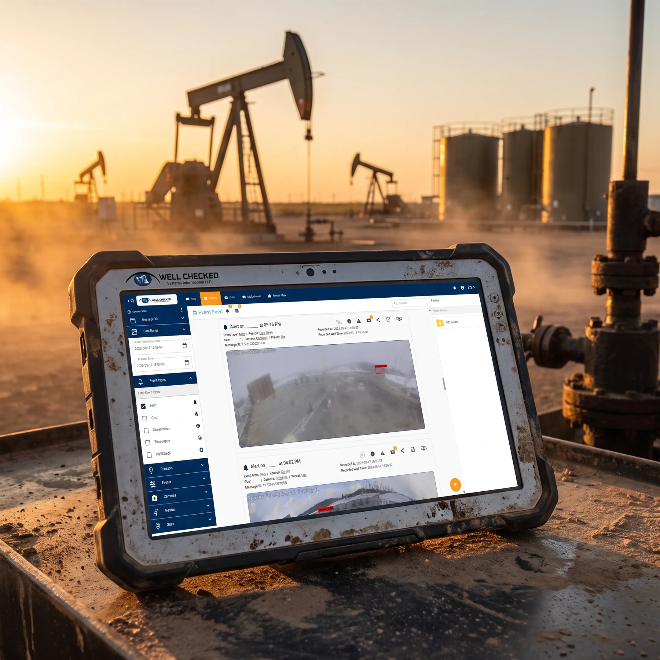Operator reviewing wellsite monitoring alerts