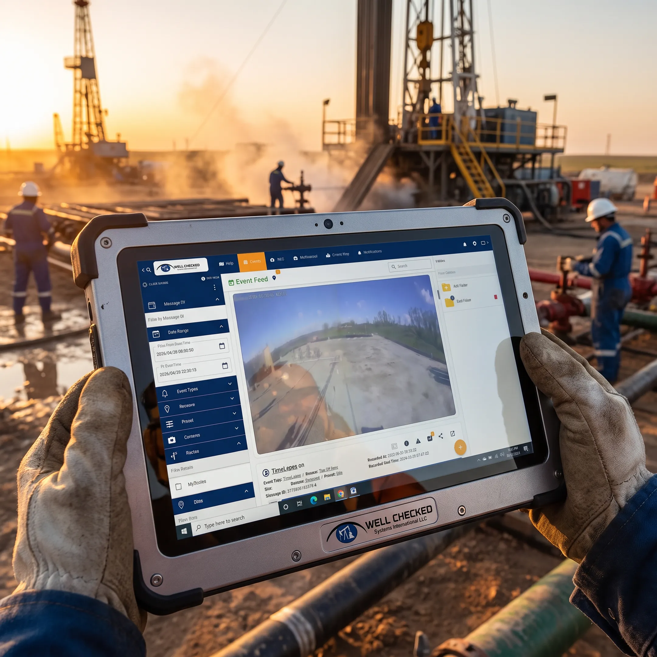 Engineer reviewing validated methane emissions monitoring data
