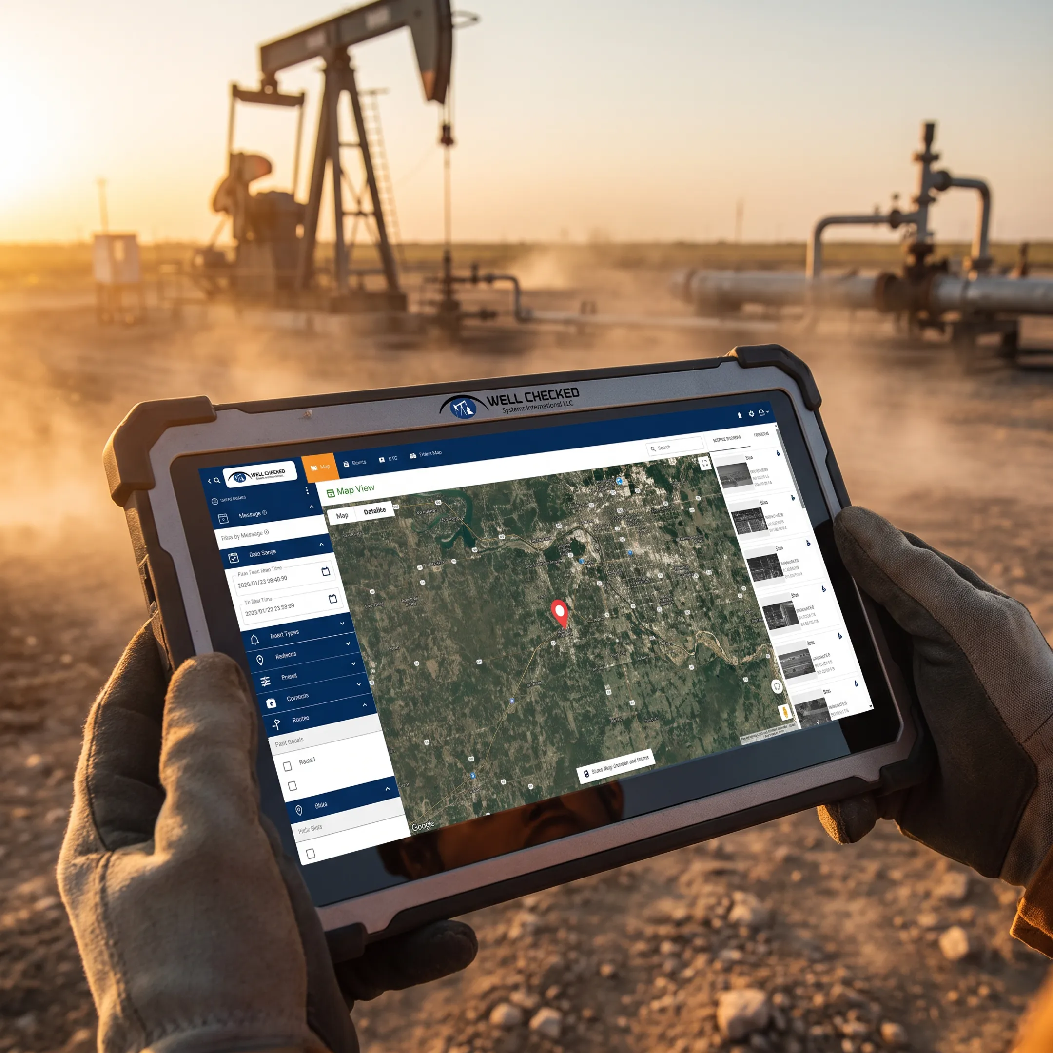 Operator reviewing remote wellsite monitoring alerts