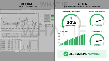 Carbon capture dashboard UX redesign with simplified data visualizations for operators