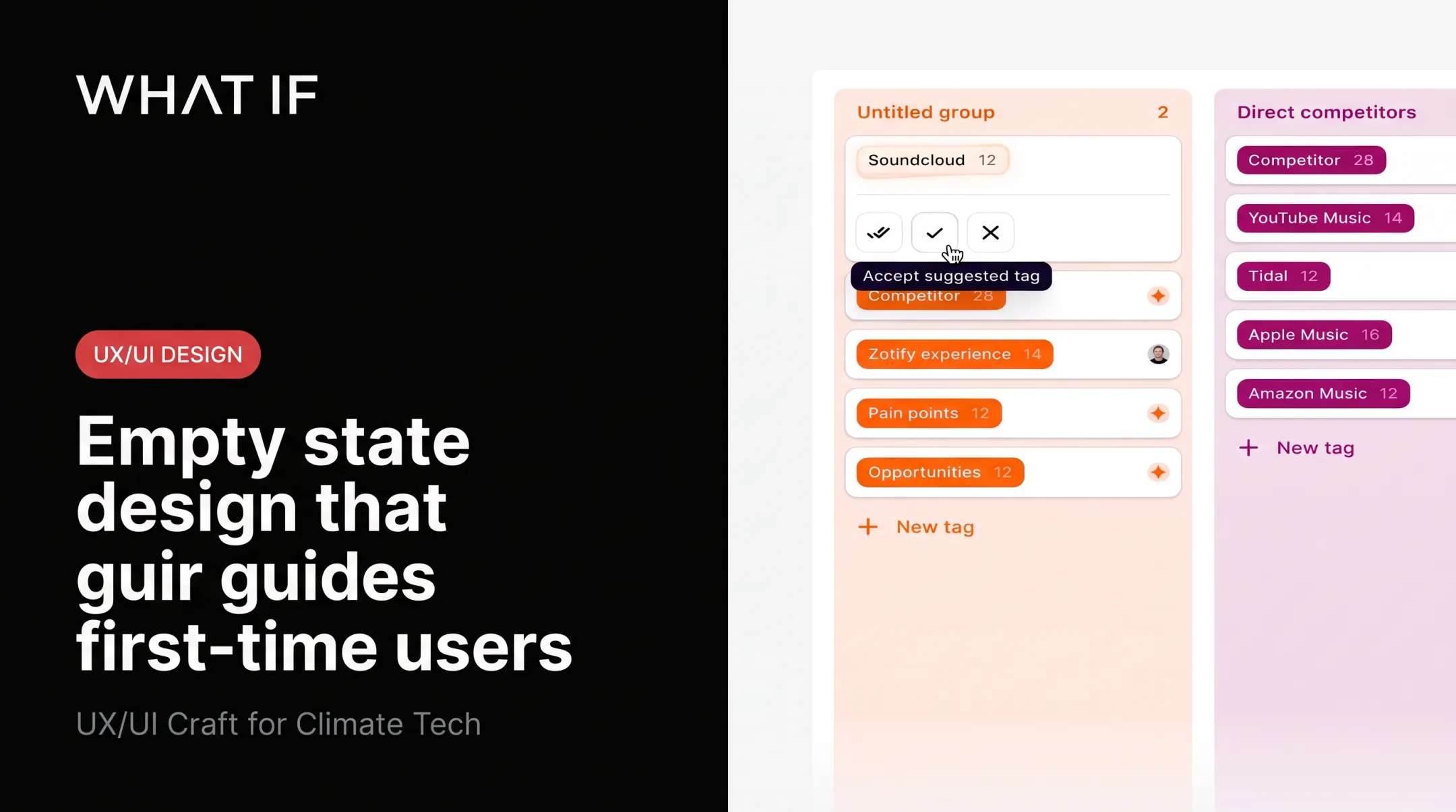 Empty state design that guides first-time users