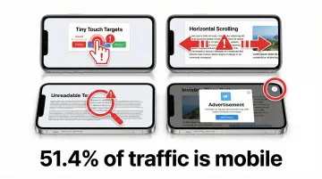 Infographic showing mobile responsiveness failures