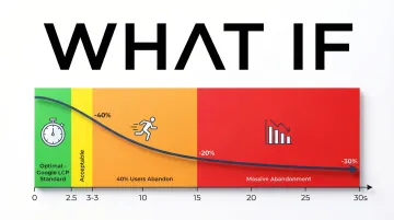 Infographic showing page performance and load time failures