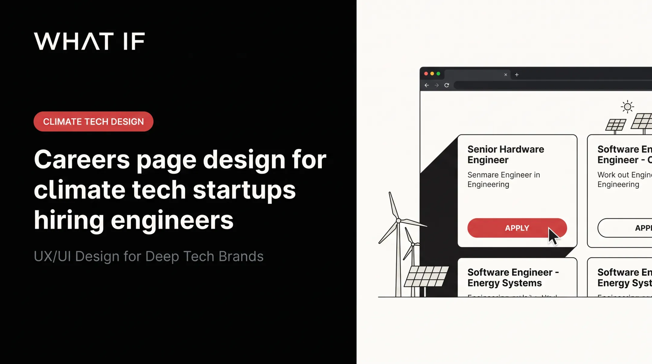Careers page design for climate tech startups hiring engineers