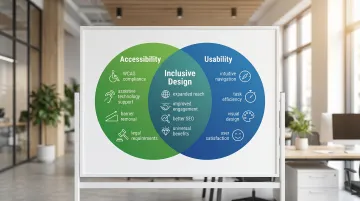 Comparison diagram showing how accessibility and usability overlap in inclusive design