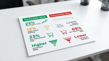 Chart illustrating SEO and engagement metrics comparing accessible versus inaccessible websites