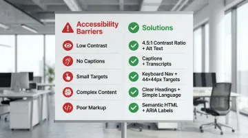Framework diagram showing the stages of building accessibility into a digital design process