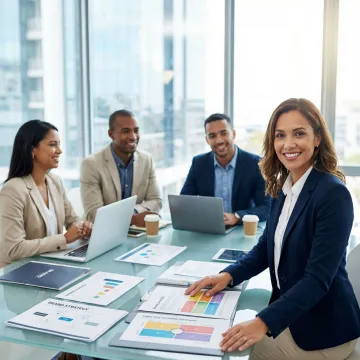 Strategic B2B branding consultation session with stakeholders reviewing brand positioning frameworks