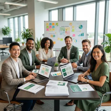 Brand positioning consultants collaborating on strategic frameworks with startup founders