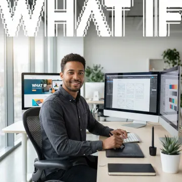 Professional web designer working on a modern, conversion-focused website for an Atlanta small business