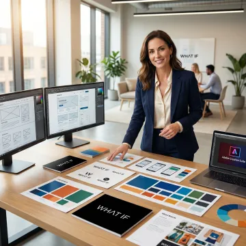 Professional B2B brand transformation with modern website design and strategic branding materials