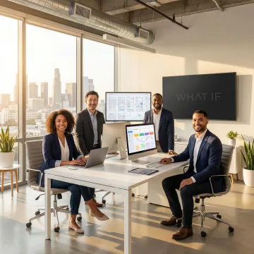 Los Angeles UX design team collaborating on user interface wireframes and prototypes