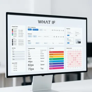 Design system components organized in structured hierarchy