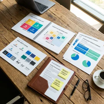 Brand audit deliverables including competitive analysis reports positioning frameworks and visual identity recommendations