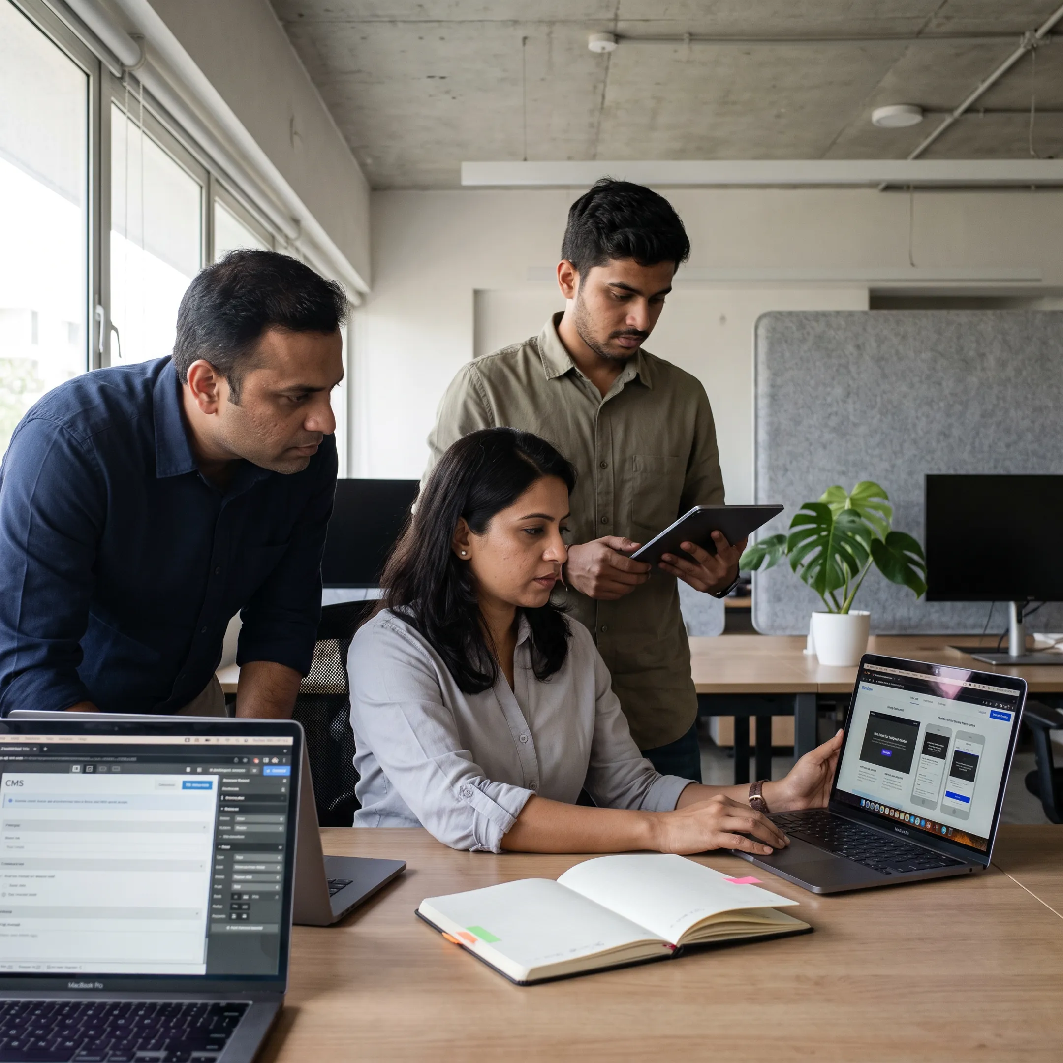 B2B technology website migration from WordPress to Webflow on a laptop screen