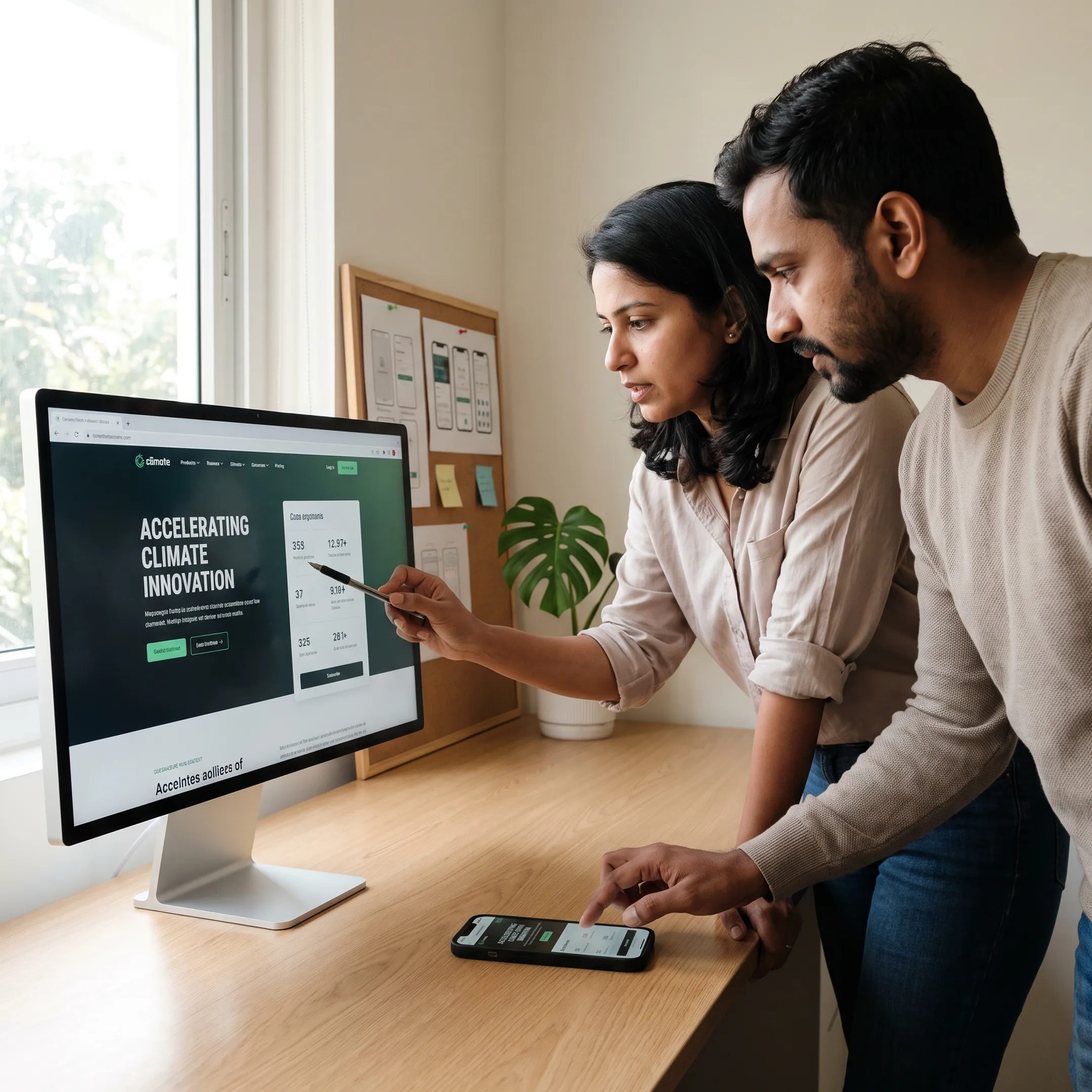 Deep tech startup website design displayed on desktop and mobile screens