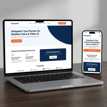 Modern small business website displayed on laptop and mobile devices showing responsive design