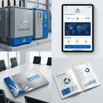 Grid technology logo variations on equipment and documentation