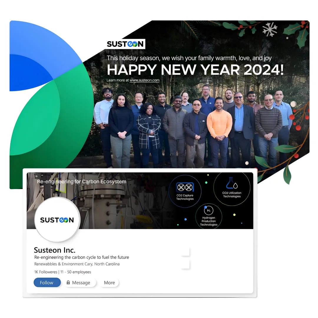 Designer creating clean tech marketing materials with climate impact data visualizations