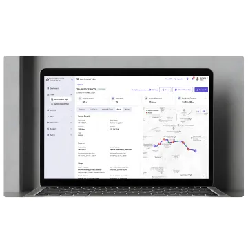 Designer collaborating on sustainable digital product interface with environmental data