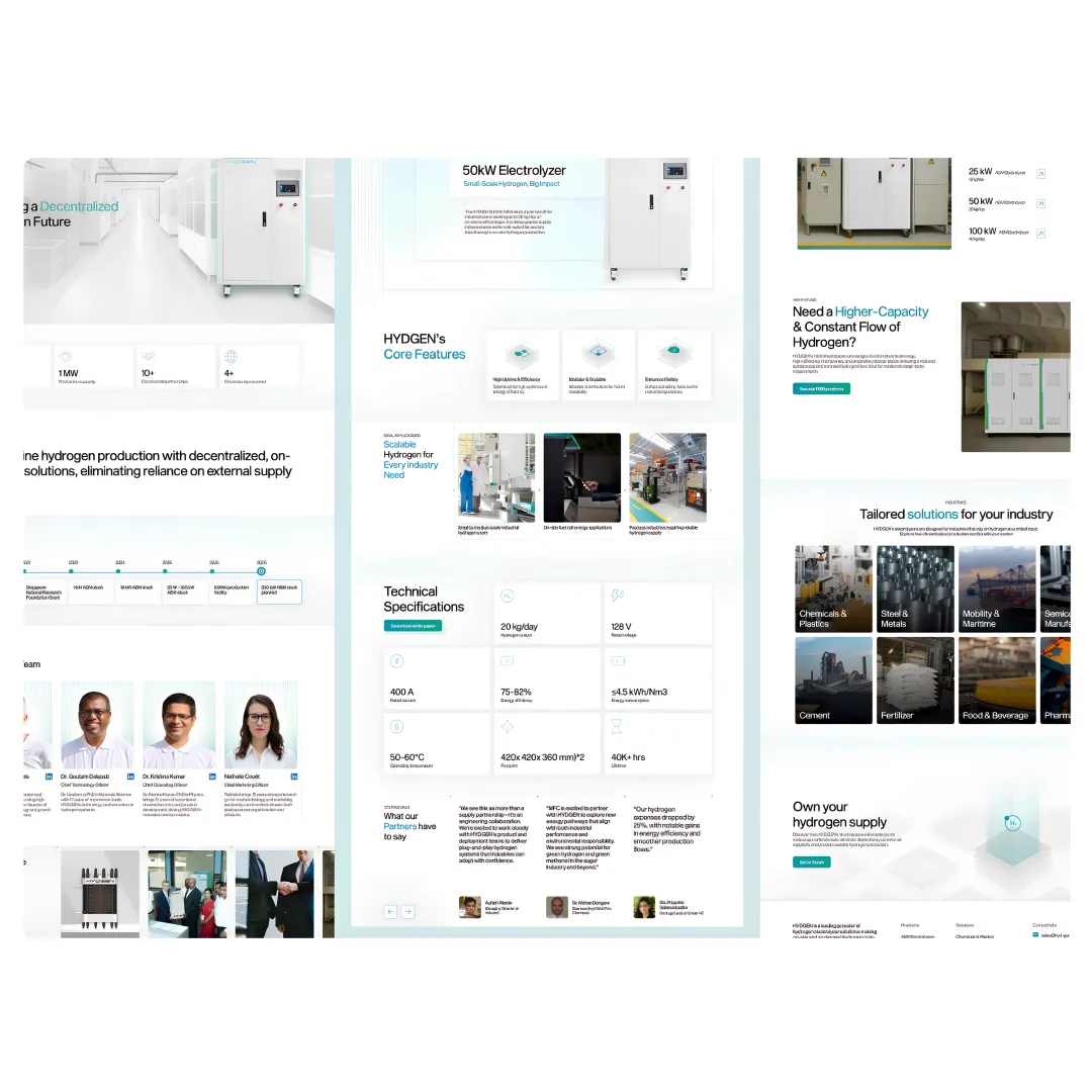 Modern sustainable website design showcasing environmental technology solutions