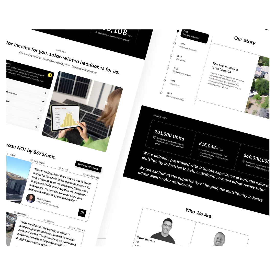Team collaborating on Webflow website design project for Houston client