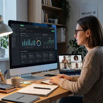 Designer presenting enterprise product interface