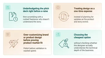 Four common seed-stage startup design budgeting mistakes infographic