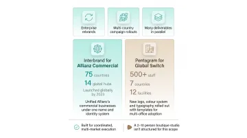 Allianz and Global Switch large-scale multi-market rebrand case study comparison
