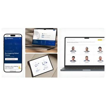 Designer building a clean technology website system