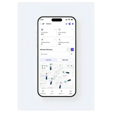 Interactive web app prototype with dashboard screens
