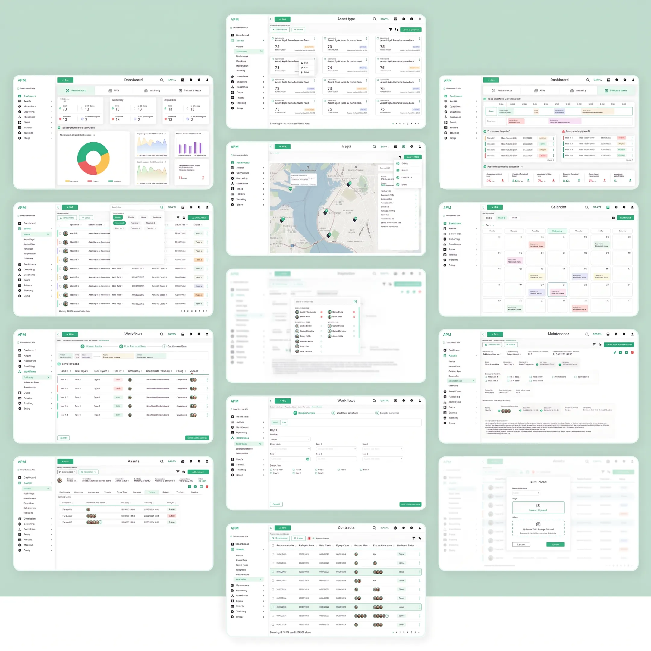 Grid optimization software UX prototype with energy dashboard screens