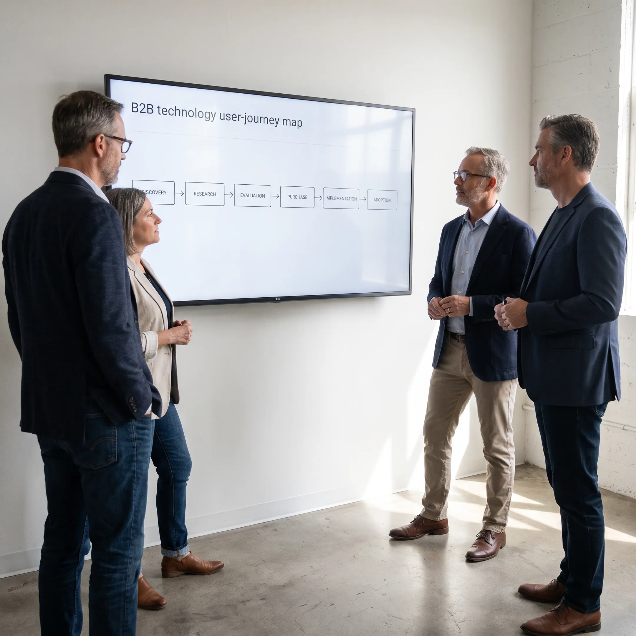 UX designers collaborating on a B2B technology product experience