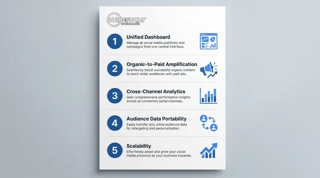 Five criteria for evaluating organic and paid social media platform alignment infographic