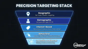 Solar paid social ad targeting strategy five audience layer types breakdown