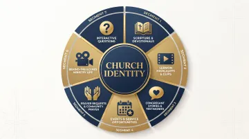 7 church social media content pillars framework wheel diagram
