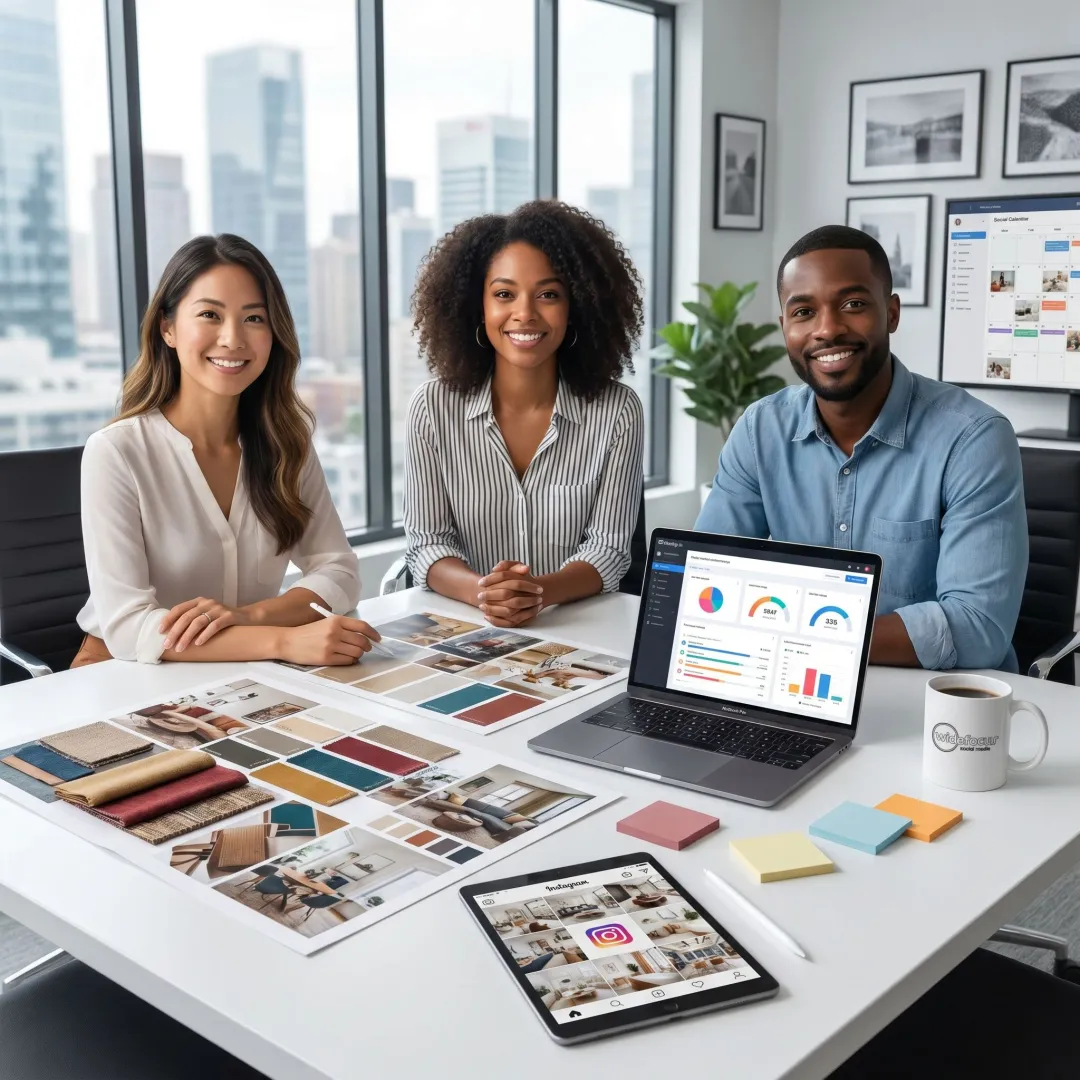 Social media strategy planning for an interior design brand
