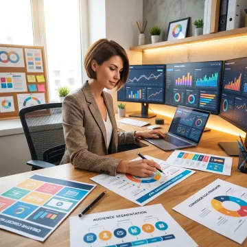 Paid social strategist planning ad campaign