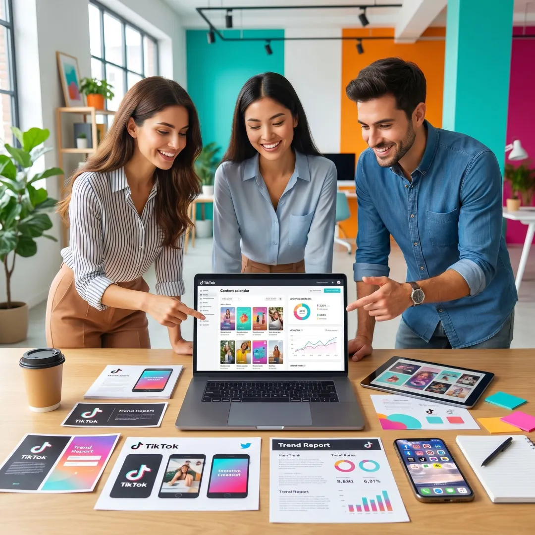 Team developing TikTok content and campaign strategy
