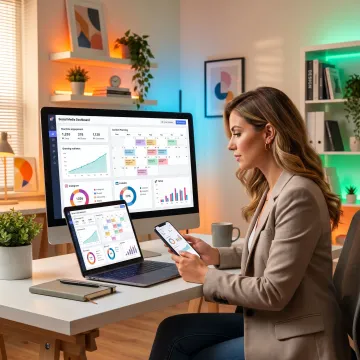 Social media strategist reviewing campaign performance