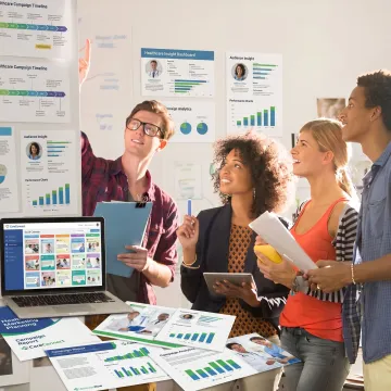 Healthcare marketing strategy meeting