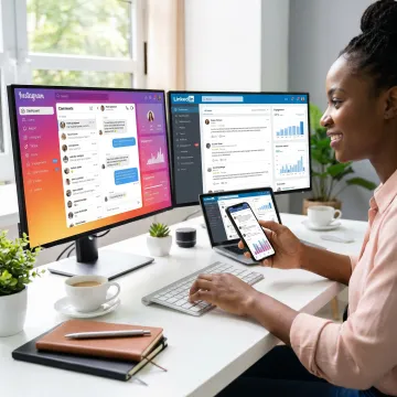 Social media manager engaging with online community