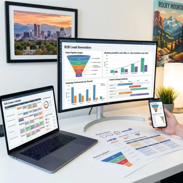 B2B marketing team reviewing lead generation strategy