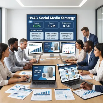 HVAC marketing strategy meeting