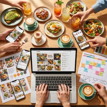 Food and beverage social media marketing campaign visuals
