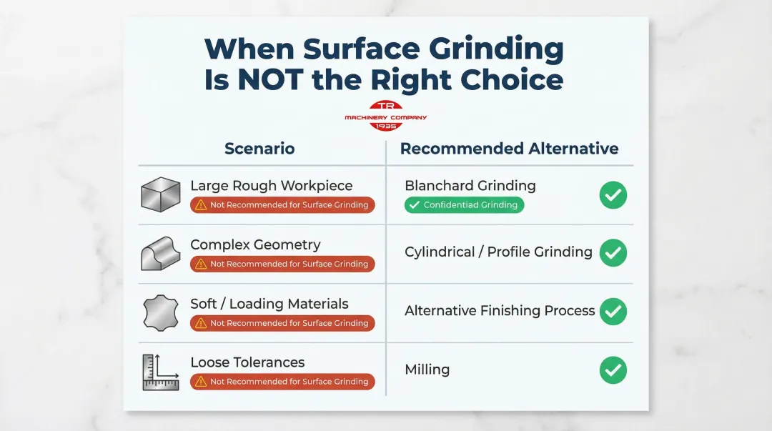 Surface grinding versus alternative processes decision guide for four common scenarios