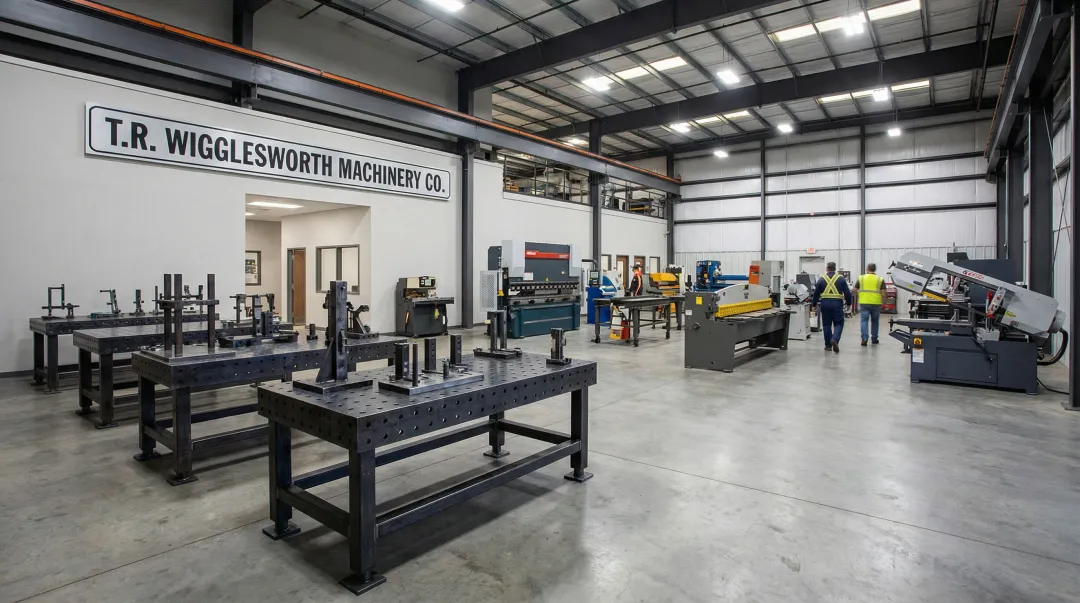 T.R. Wigglesworth Machinery showroom displaying industrial fabricating and welding equipment