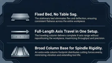 Three core design advantages of traveling column machines over standard machining centers